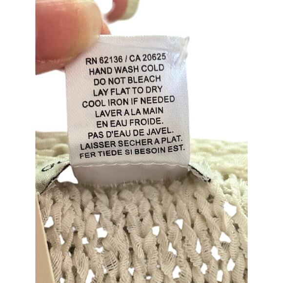 Guess Jeans Cream Open Knit Tie Front Vest & Brown Sequin Camisole Top Size L - Picture 6 of 11